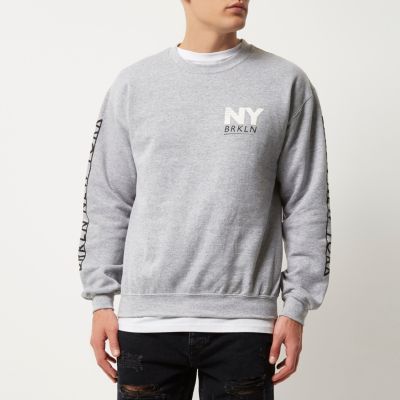 Grey print sweatshirt
